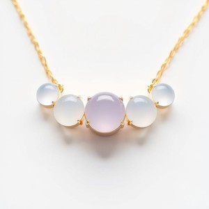 Collar con colgante de plata de ley 925 de estilo bonito, Blanco Natural lechoso con chapado en oro y rodio para joyería de boda para mujer - Product Image 4