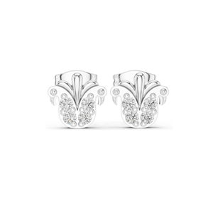 Boucles d'oreilles florales en diamant, diamants de laboratoire de 0,28 carat, or 18 carats, 14 carats, 10 carats et argent 925, options or blanc, or jaune, or rose - Product Image 1