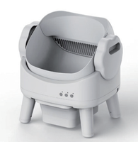 Litière pour chat autonettoyante automatique avec télécommande APP, grande capacité de 74 litres, protection de sécurité, conception ouverte