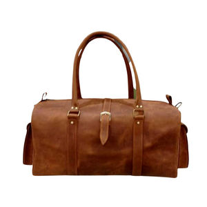Sac de voyage en cuir véritable pour homme et femme, grande capacité, logo personnalisé, durable et imperméable, pour les voyages, la salle de sport, sac de voyage en cuir - Product Image 5