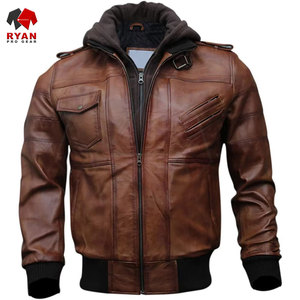 Veste en cuir pour homme de haute qualité, logo personnalisé, couleur unie, design moderne, OEM ODM, vente en gros - Product Image 1