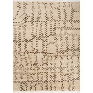 พรมขนสัตว์ถักมือขนาดใหญ่ AKWL-1477 สีเทียมเบจและสีน้ำตาล ลายเรขาคณิต สำหรับตกแต่งห้องนั่งเล่นวัยรุ่น - Product Image 1