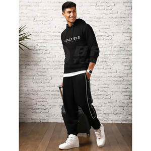 Sweat à capuche en coton mélangé pour hommes à la mode avec un matériau respirant et un design ajusté pour un usage décontracté Sweat à capuche pour hommes modernes - Product Image 3