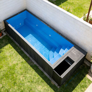 Piscine de nage à contre-courant de grande taille, conteneur de fenêtre, 40 pieds, extérieur, jardin, enfants, fibre de verre, acier inoxydable, non corrosif - Product Image 1