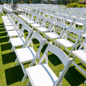 Chaises pliantes de jardin pour événements de mariage en plein air en résine plastique blanche bon marché les plus vendues Chaise de salle à manger Wimbledon Chaise d'hôtel - Product Image 3