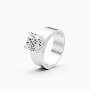 Daily Wear Lab Grown Diamond Stunning Single Solitaire <b>Mens</b> 2 Tone Band 2.06 Ct <b>Ring</b> In 9K Yellow White And Rose Gold - Product Image 1