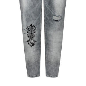 Pantalones vaqueros con diseño recto de calidad superior al por mayor, pantalones vaqueros de lona transpirables de secado rápido con bolsillos, diseño de serigrafía - Product Image 5