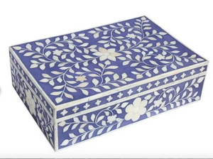 Caja de joyería con incrustaciones de hueso Caja de diseño antiguo Caja decorativa para el hogar con incrustaciones de hueso Madre de perla de Inda - Product Image 5