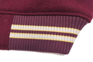 แจ็คเก็ตวาร์ซิตี้คุณภาพสูง ดีไซน์ใหม่ปี 2026 สีเบอร์กันดี ผลิตจากผ้าขนสัตว์พรีเมียม แขนเสื้อหนังแท้ ผ้าแคนวาส เป็นมิตรกับสิ่งแวดล้อม และกันลม - Product Image 6