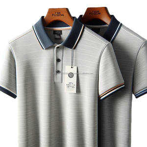 T-shirts polo de golf taille plus pour hommes OEM manches courtes polo de golf formel décontracté imprimé de logo personnalisé tricot léger origine Bangladesh - Product Image 5