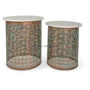 Classique Top Vente En Bois et En Métal Forme Personnalisée Table D'appoint De Haute Qualité Conception Fantaisie Table D'appoint Meubles De Salon - Product Image 5