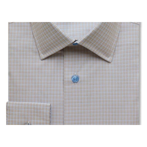 เสื้อเชิ้ตเดรสลายตารางสำหรับผู้ชาย David Donahue รุ่น Dune ไซส์ XL ผ้าฝ้าย 100% ป้องกันรอยยับ ผ้าป๊อปลินและผ้าอ๊อกซ์ฟอร์ด เสื้อเชิ้ตสำหรับธุรกิจ - Product Image 3