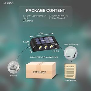 ไฟติดผนังโซลาร์ HOMEHOP แบบขึ้นลงได้ สำหรับภายนอกอาคาร กันน้ำ ใช้ตกแต่งสวน ระเบียง ลานบ้าน และสนามหญ้า - Product Image 5