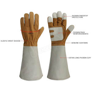 Gants de travail professionnels en cuir de vache fendu durables résistants à la chaleur et antidérapants pour la protection des mains et des bras de soudage - Product Image 5