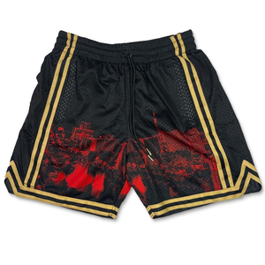 Shorts de sport unisexe personnalisés d'été, couleur unie, en maille respirante, séchage rapide, taille élastique, poches, sublimation, entraînement - Product Image 1
