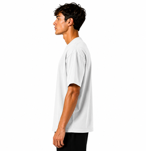 T-shirt Molo 68 en coton 100% de qualité supérieure fabriqué en Italie, 180gr, sans col, manches courtes, blanc, approvisionnement ODM pour votre style décontracté estival - Product Image 2