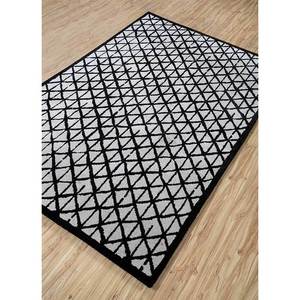 Alfombra Contour Ivory con Patrón Geométrico de Lana y Viscosa, Hecha a Mano, para Sala de Estar, Dormitorio, Pasillo -TNQ-335(CM-01) - Product Image 2