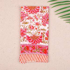 Boho Cotton Bandana Headwrap Lightweight Block Print <b>Scarf</b> Reusable Summer Wrap - Product Image 3