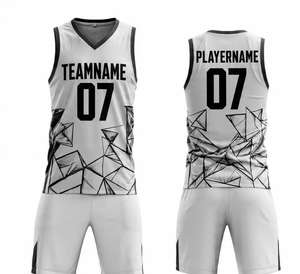 Uniformes de baloncesto sublimados personalizados al por mayor de alta calidad, 100% poliéster, malla deportiva, conjuntos de uniformes de baloncesto para hombre - Product Image 5