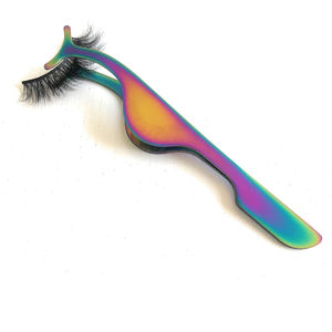 แหนบติดขนตาปลอมสีรุ้งแหนบติดขนตาปลอมเคลือบเงาทำจากสเตนเลสสตีล - Product Image 1