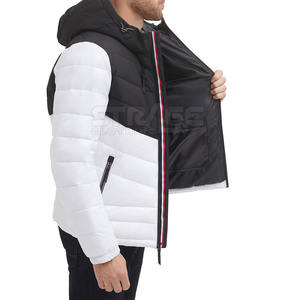 Nouvelle arrivée, prix bas, veste d'hiver en toile matelassée à capuche pour homme, de haute qualité, légère, écologique, logo frontal, faible MOQ - Product Image 5