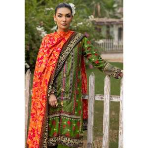 Conjunto de traje Khaddar estampado sin coser de 3 piezas para mujer K-52027 - Product Image 3