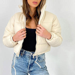 New Casual Solid Women Short Puffer Jacket Warm Winter Down Jacket Crop <b>Top</b> For Women Outdoor Insulated Bubble Jacket - Product Image 3