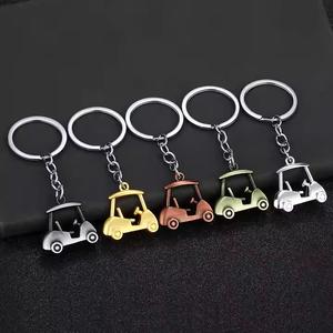 Dễ thương Golf giỏ hàng Mặt dây chuyền keychain sáng tạo mini xe Keyring kim loại hợp kim móc chìa khóa phụ nữ người đàn ông thể thao câu lạc bộ Golf Quà Tặng - Product Image 1