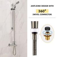 Tuyau de douche flexible anti-torsion en acier inoxydable SUS304, double verrouillage, finition bronze brossé, 1/2 pouce, pour salle de bain