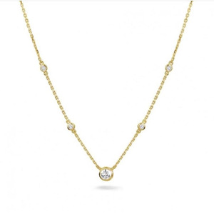 Collar de oro de 18 quilates con diamantes reales redondos naturales Collar de estación de lujo - Product Image 1