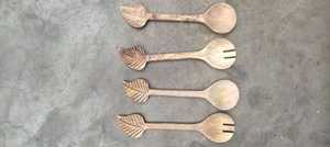 Cubiertos de madera en forma de corazón hechos a medida con cucharas de madera, cuchillos de mantequilla de madera tenedores de madera ideales para tiendas de decoración del hogar - Product Image 2