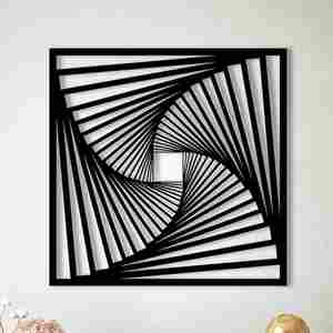 Art mural abstrait de luxe cadre carré décor de salon fait à la main style hôtel fabriqué en inde - Product Image 2