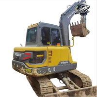 Mini-excavatrice sur chenilles d'occasion Volvo55, 5,5 tonnes, marque suédoise, modèle 2020, capacité de la benne de 0,275 m³, moteur Volvo Penta