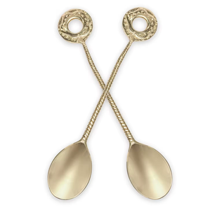 Nouveau look cuillère en laiton avec poignées de forme ronde cuillères à couverts et mieux poli pour les produits de vente chauds - Product Image 1