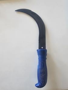 Hoz de Acero Inoxidable de Buena Calidad de 13'' con Dientes de Sierra para Cortar Césped, Hoz Agrícola con Mango de Madera/Plástico, Rojo/Azul/Marrón - Product Image 3