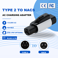 Adaptateur de charge AC de type 2-NACS AC-OZT2, NOUVEAU, connecteur de charge EV 32A, vente directe d'usine, adaptateur de chargeur de voiture