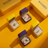 Boîte à bijoux en velours sur mesure WEIMEI, boîte de présentation de bijoux en carton de luxe, boîte d'emballage pour ensembles de bijoux, pour bague, collier