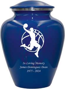 Urna de cremación de jugador de baloncesto, urna funeraria personalizada para adultos humanos para amantes del baloncesto, urna personalizada, tamaño personalizado azul - Product Image 3