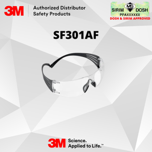3M SecureFit Gafas protectoras SF301AF Lente transparente, resistente a impactos y a prueba de roturas, protege contra los rayos UVA y UVB - Product Image 1