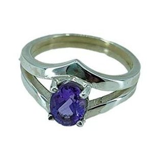 Handmade 925 Sterling <b>Silver</b> Amethyst Topaz <b>Ring</b> <b>Boho</b> June Birthstone Jewelry Perfect Gift for Her Birthday Anniversary - Product Image 1