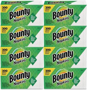 Serviettes jetables Bounty 96595CT écologiques matelassées 1 plis 12 1/10 X 12 blanches 200/paquet 8 paquets de cartons - Product Image 1