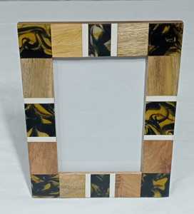 Marcos de Fotos de Resina Hechos a Mano en Madera Blanca, Negra y Azul, Ligeros y Duraderos, Soporte de Exhibición para Fotos, Decoración del Hogar, Regalo - Product Image 3