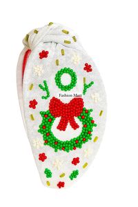 Diademas navideñas con cuentas personalizadas Diseños festivos Papá Noel, árbol, pan de jengibre, muñeco de nieve y corona navideña - Product Image 5