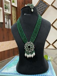 Luxe CZ Zircon Diamant Long Mala Collier Avec Boucles D'oreilles Américain Diamant Look Ensemble De Bijoux pour Cadeau De Mariage Fête Élégante - Product Image 4