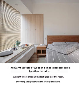 Stores en bois intelligents personnalisables pour fenêtre, stores vénitiens horizontaux occultants de 2 pouces pour chambre, volets intérieurs, lattes en bois sculptées pour extérieur - Product Image 5