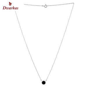 Nouvelle arrivée design de luxe 925 argent sterling naturel noir onyx pierres précieuses pendentif collier bijoux - Product Image 1