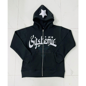 Sweats à capuche zippés surdimensionnés confortables et personnalisés pour hommes, 100 % coton, broderie personnalisée, vente en gros de sweats à capuche zippés pour hommes - Product Image 1