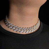 Nouvelle Chaîne Maille Cubaine Miami en Argent Sterling 925 Plaqué Or avec Diamants Moissanite VVS, Style Hip Hop, Bijoux Fins, Cadeau de Mariage