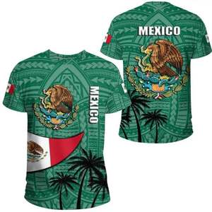 Camiseta de Poliéster de Manga Corta con Estampado Digital 3D de la Serie Águila Mexicana para Adultos, para Estrellas y Aficionados del Fútbol - Product Image 6