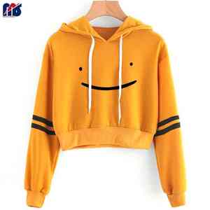 เสื้อฮู้ดดี้ครอปแขนยาวลายทางสไตล์ลำลองแบบสวมหัว รุ่น Dream Merch - Product Image 4